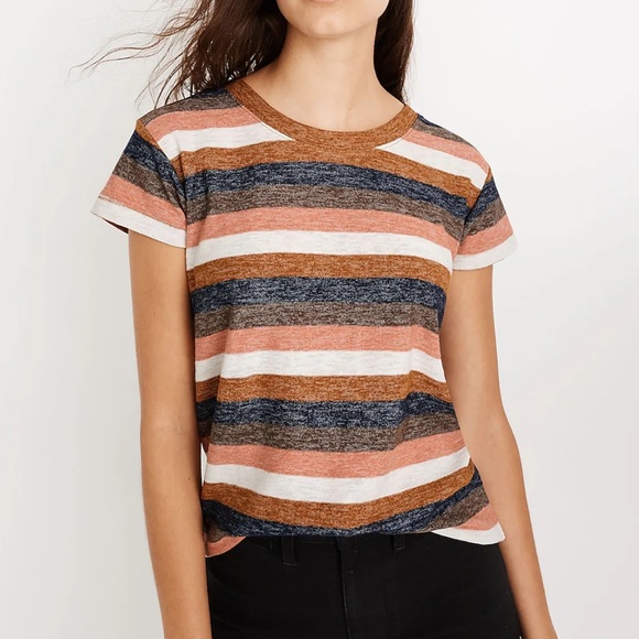 Madewell Tops - MADEWELL Textured Tee in Stripe Size Small